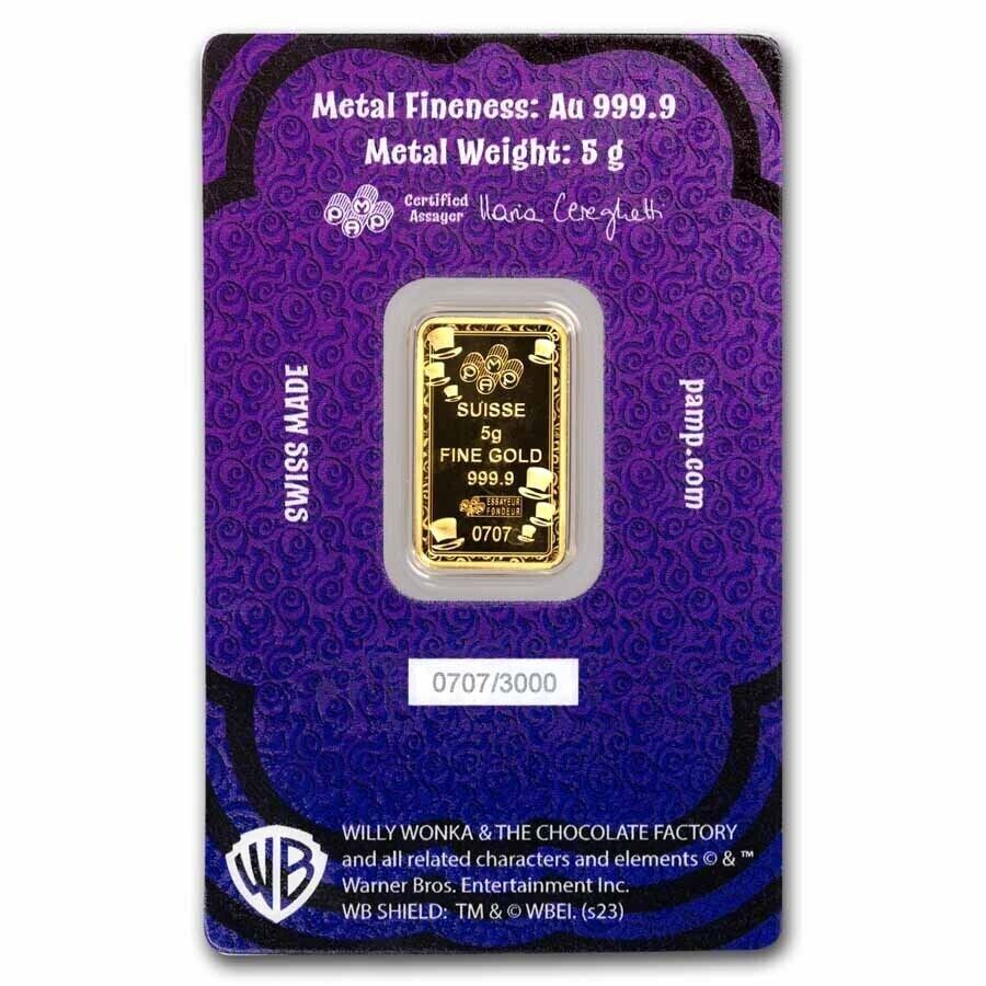PAMP Suisse Willy Wonka Golden Ticket 5g Gold Bar (99.99%) - Image 2