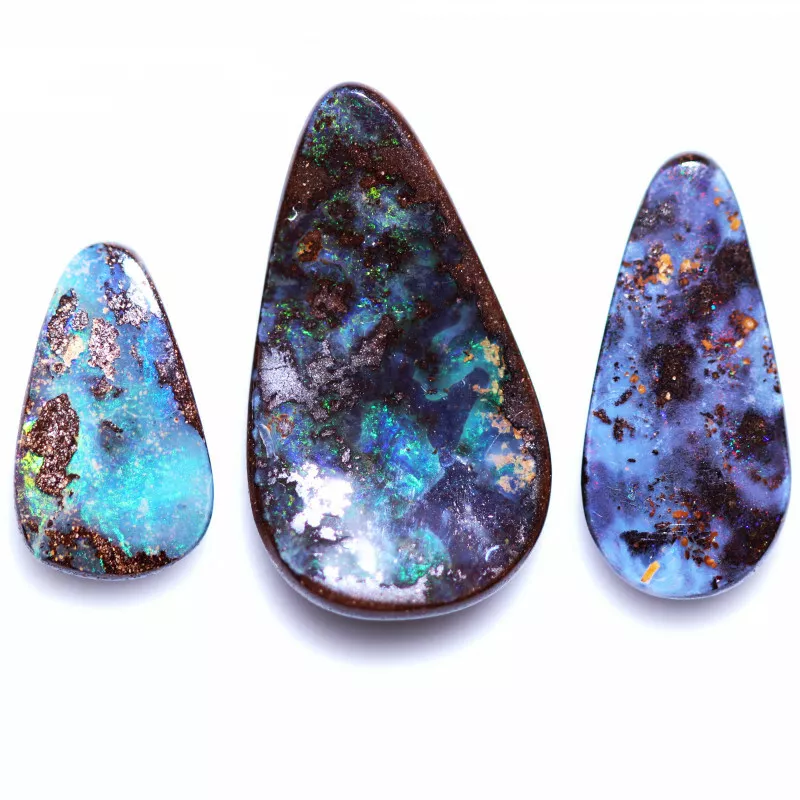 13.6Cts Parcel 3 x Australian Boulder Opals Colour Winton, Queensland Big Opals