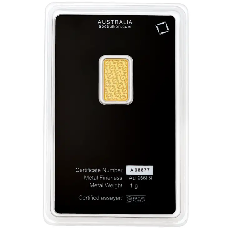 1g ABC Bullion Gold Minted Tablet Bar 99.99% Gold - Image 2